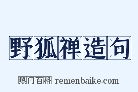 野狐禅造句是什么意思的图片